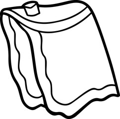 towel outline vector illustration, line art
