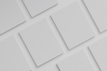 Top view book cover on Light Background, 3d rendering