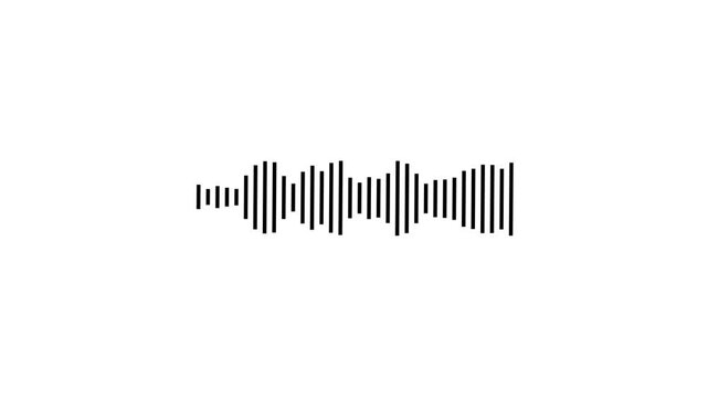 Audio waveform equalizer on white background, Music equalizer, audio waves or sound frequency, Sound wave animation isolated on white background. Alpha channel, spectrum audio animation, audio bar,
