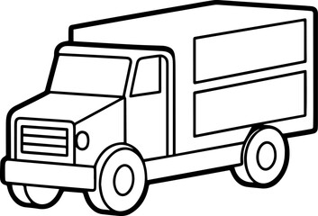 truck outline vector illustration, line art