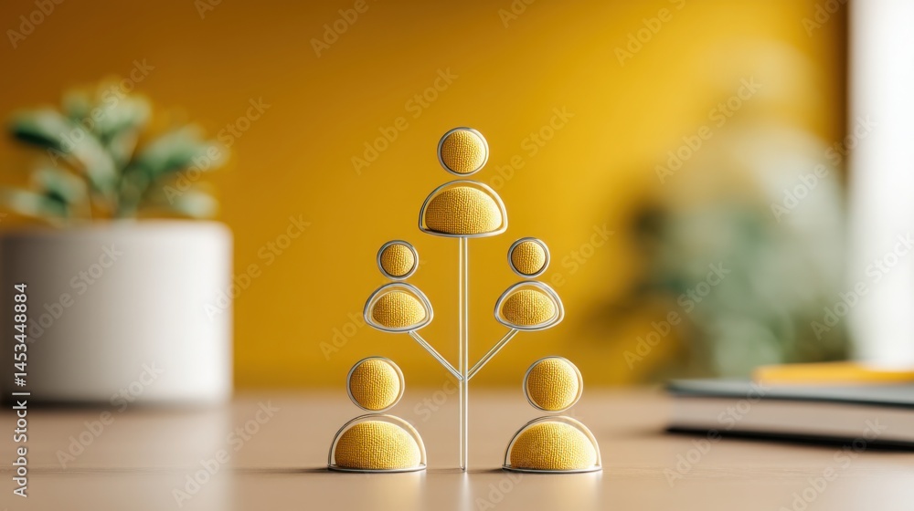 Aufkleber modern workspace with laptop on table and bright yellow wall creating a vibrant environment for exec