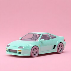 Obraz premium car on a green background