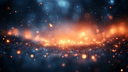 Naklejka premium Abstract depiction of shimmering lights and glowing particles in space