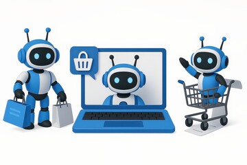 E-commerce Automation: Futuristic Shopping Experience with AI-Powered Robots