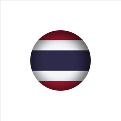 Thailand flag in 3D sphere. Thailand flag logo illustration. Thailand flag icon.