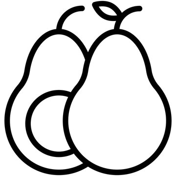 recommend clip art: avocado line icon