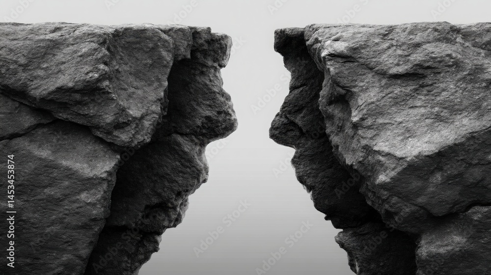 Poster two solid rocks positioned in the middle of a tranquil body of water signifying future anti-fragile 