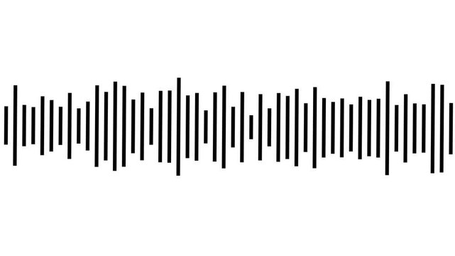 Audio waveform equalizer on white background, Music equalizer, audio waves or sound frequency, Sound wave animation isolated on white background. Alpha channel, spectrum audio animation, audio bar,
