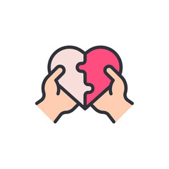 Love diversity colored icons, minimalist vector illustration ,simple transparent graphic element .Isolated on white background