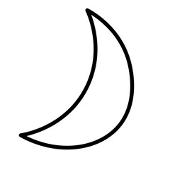 Moon Doodle Ascending, Simple Lunar Sketch Against Night Sky, Symbolizing Dreams