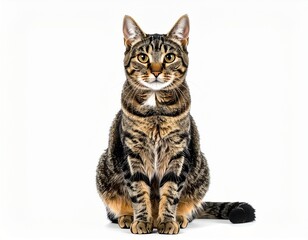 Obraz premium Symmetrical Cat Pose on White