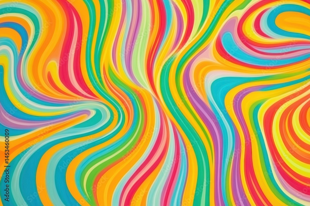 Poster Vibrant Abstract Swirls of Color Create a Dynamic and Playful Visual Experience for the Viewer