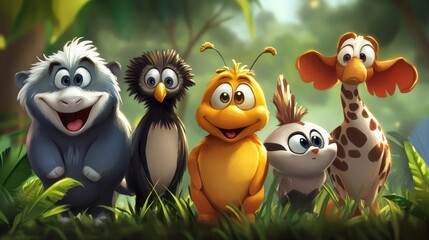 Jungle creatures, happy and playful (1)