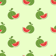 Cute watermelon fruits pattern background vector design