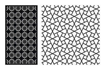 Set Of Decorative Laser Cut Panels With Floral And Geometric Patterns