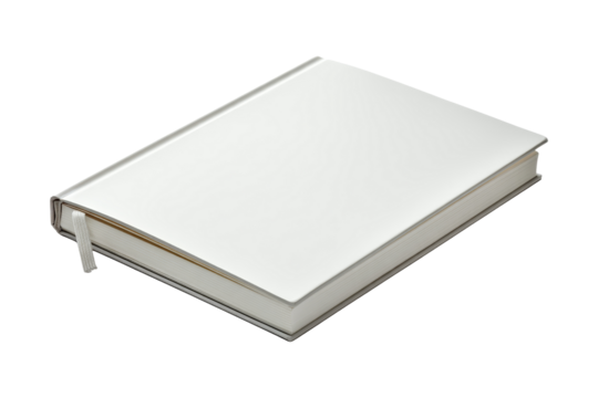 Blank notebook on white surface