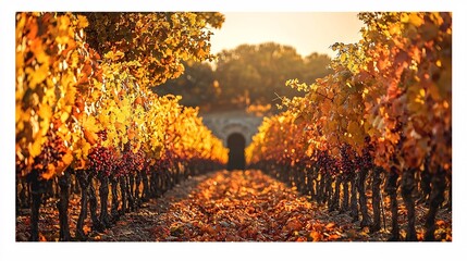 Golden Autumn Vineyard