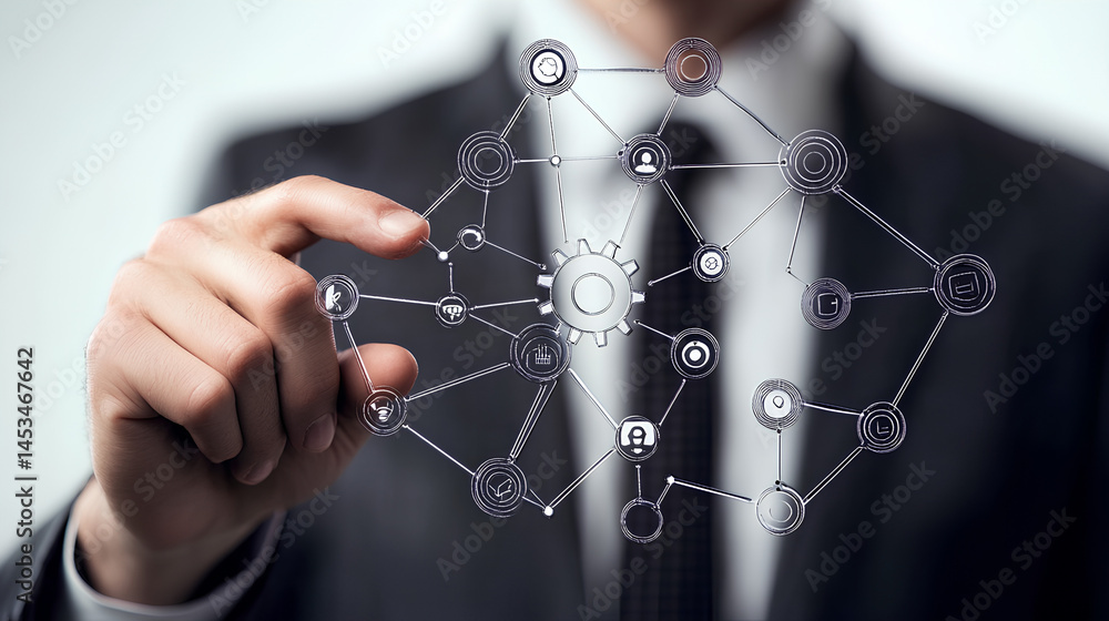Poster automation of business or robotic process rpa technology. transfer of data between application. busi