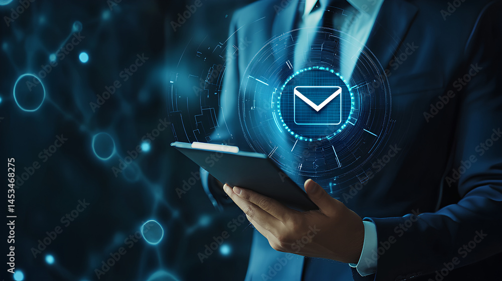 Poster business compliance of document management. document or file icons and checkmark. businessman stored