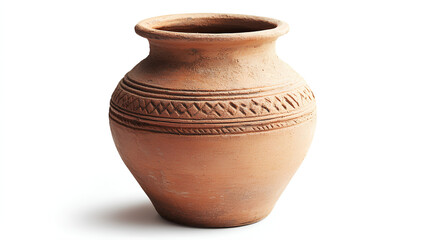 clay vase or pot isolated on white 