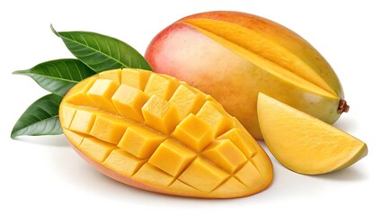 Golden Delight Fresh Mango isolated on white background