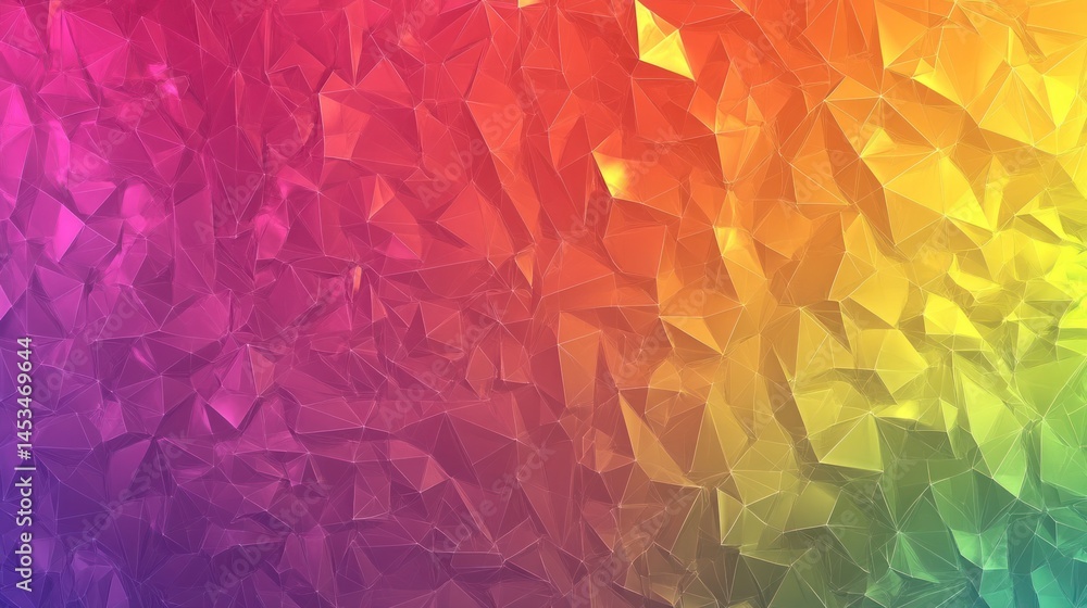 Poster prismatic facets: a kaleidoscope of color in a textured abstract design