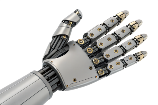 robot hand isolated on white background, PNG