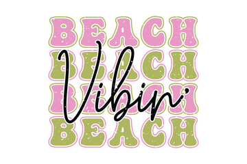 Retro Summer Beach Varsity EPS T-shirt Design