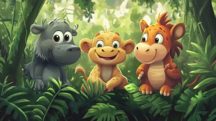 Naklejka premium Jungle friends (22)