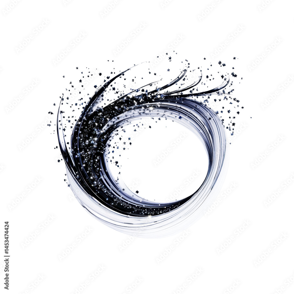 Aufkleber abstract circular water splash elegant swirl design with sparkling drops