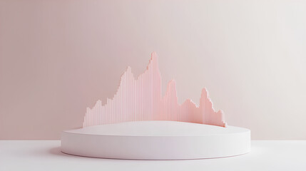 growth money isolated on podium background with wealth financial business success finance graph stock profit investment chart