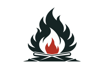 campfire vector, campfire symbol, campfire vector icon isolated on white background
