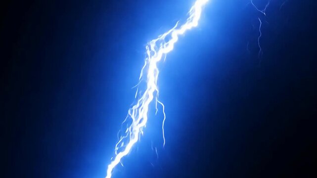 Electrifying blue lightning strike sequence captures stunning midnight storm dynamics