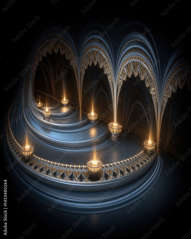 Aufkleber ethereal cosmic enlightenment awakening with glowing lights and intricate patterns in a mystical spa