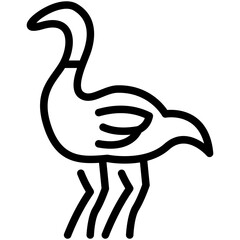 Fototapeta premium ostrich line icon