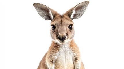Fototapeta premium Cute Baby Kangaroo Standing Isolated on Transparent or White Background. Adorable and Endearing Wildlife.