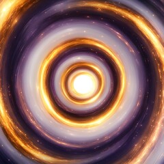 Golden Galactic Spiral Abstract Cosmic Tunnel of Light and Energy