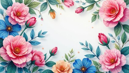 Subtle watercolor floral design, infinitely looping , retro, dreamy
