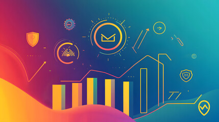 Obraz premium business, graph, chart, finance, illustration, diagram, vector, market, growth, bar, success, arrow, design, financial, city, icon, symbol, report, 3d, statistic, money, investment, sign, concept, web