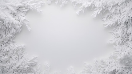white snow  frame border isolated on white 