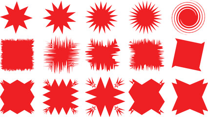 Red starburst sticker set Special offer 3d price tag Price sticker sale sticker starburst quality mark retromark retro silhouette Sunburst retro sale badge quality signs red sale round	