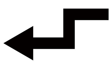 階段状の左向きの黒い矢印