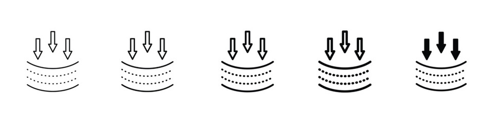 Set of 5 pixel perfect Resilience icon with 1 unexpanded, 1 silhouette, A bent but unbroken branch icon symbolizing mental and emotional strength.