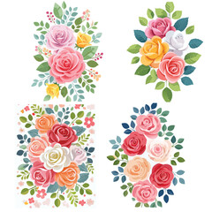 Elegant Roses Illustration – Hand-Drawn Floral Art for Wall Decor, Stationery & Design Projects