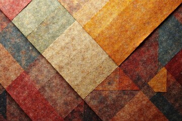 Fototapeta premium Geometric tapestry, muted earth tones, subtle texture, seamless, boho
