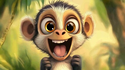 Fototapeta premium Smiling monkey portrait