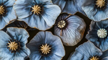 Poppy Seeds Frame Background with Rich Texture. Elegant and Natural Design Element for Creative Projects