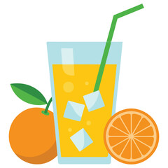 Orange juice vitamin drink isolated vector illustration on white background