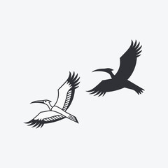 Fototapeta premium flying birds silhouette isolated