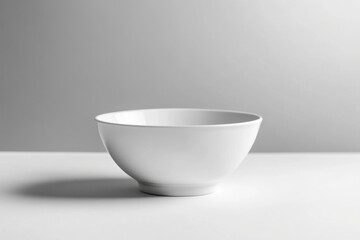 A white bowl on a white surface.